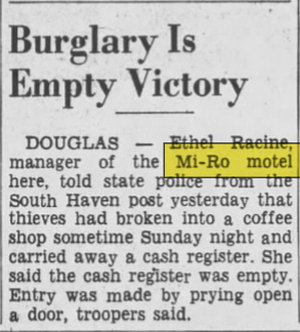 Mi-Ro Motel and Golf Course - Sep 17 1963 Article (newer photo)